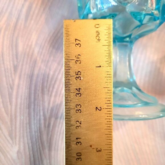 Vintage Pristine Set of 4 Anchor Hocking Aquamarine Pedestal 6" Wine Glasses - Picture 3 of 8